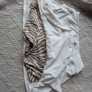 White and Zebra Print Athletic Skirt